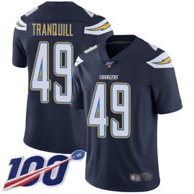Los Angeles Chargers NFL Football Drue Tranquill Navy Blue Jersey Men Limited  #49 Home 100th Season Vapor Untouchable